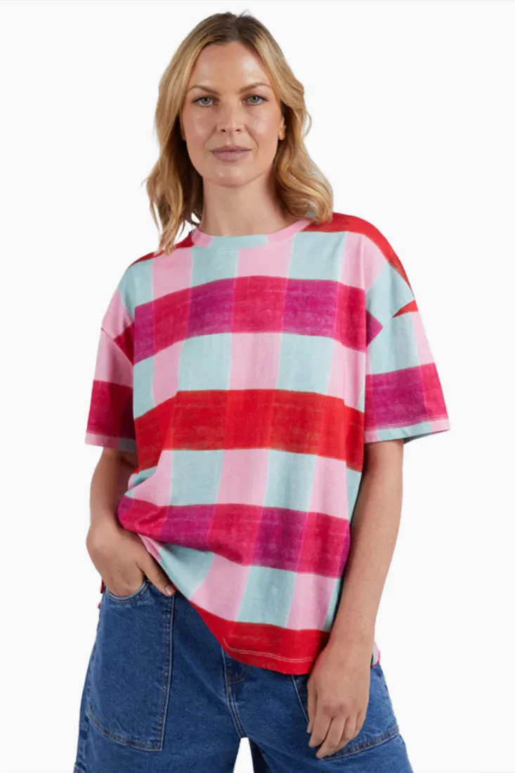 Monaco Check Tee in Multicolour Check