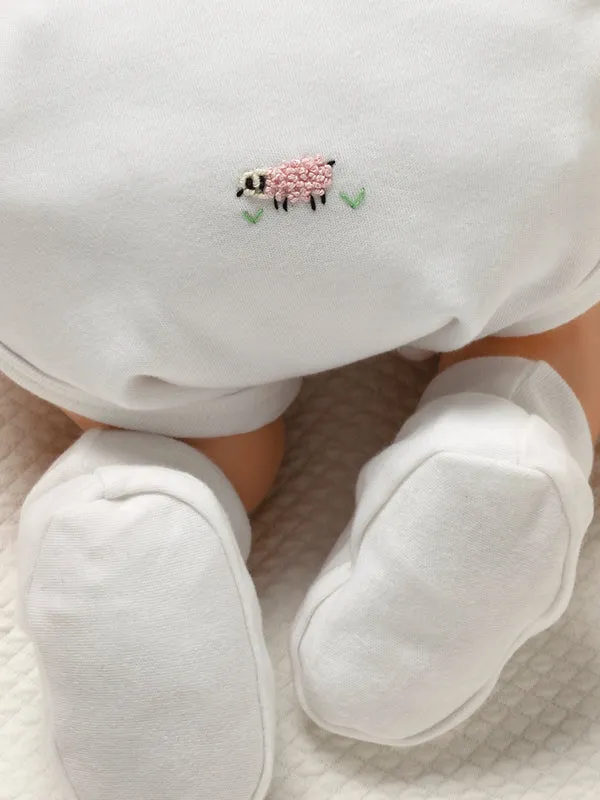 Onesie (Long Sleeve), Combed Cotton, Embroidered