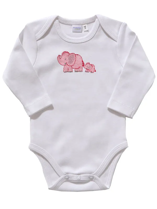 Onesie (Long Sleeve), Combed Cotton, Embroidered