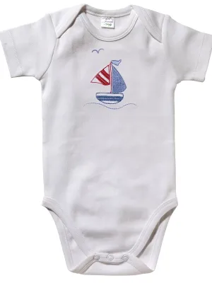 Onesie (Short Sleeve), Seagull & Sailboat (Blue)