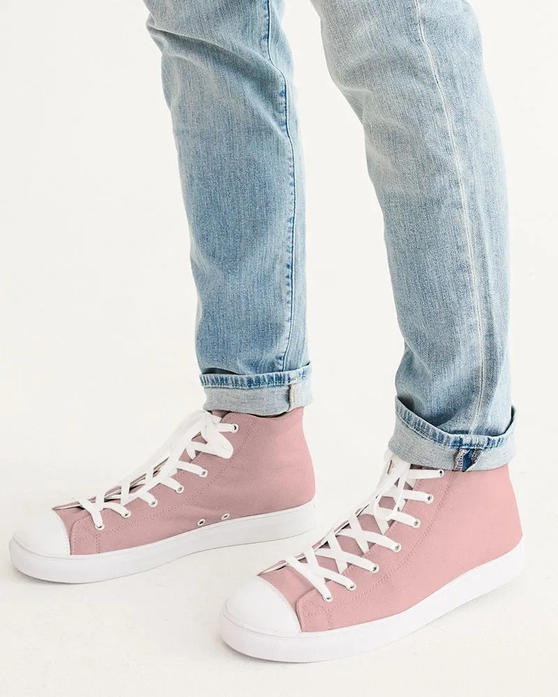 Pale Pastel Pink Men's High-top Canvas Sneakers | Men's | Bright Pale Pastel Pink | C0M30Y15K0