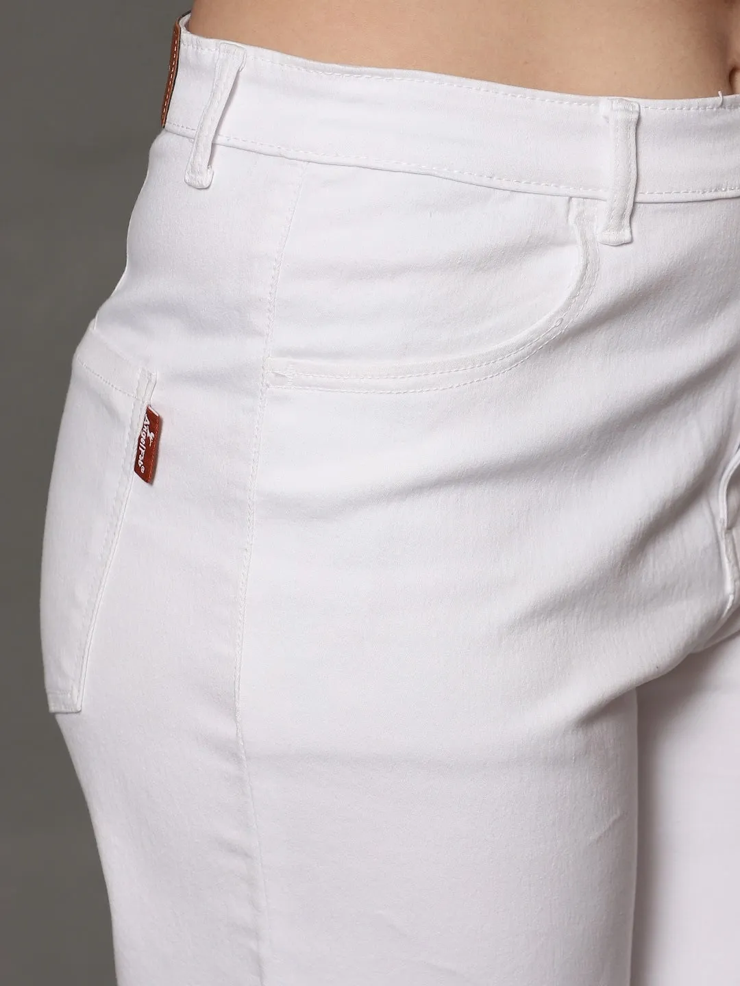 Pure Elegance Wide Leg White Jeans