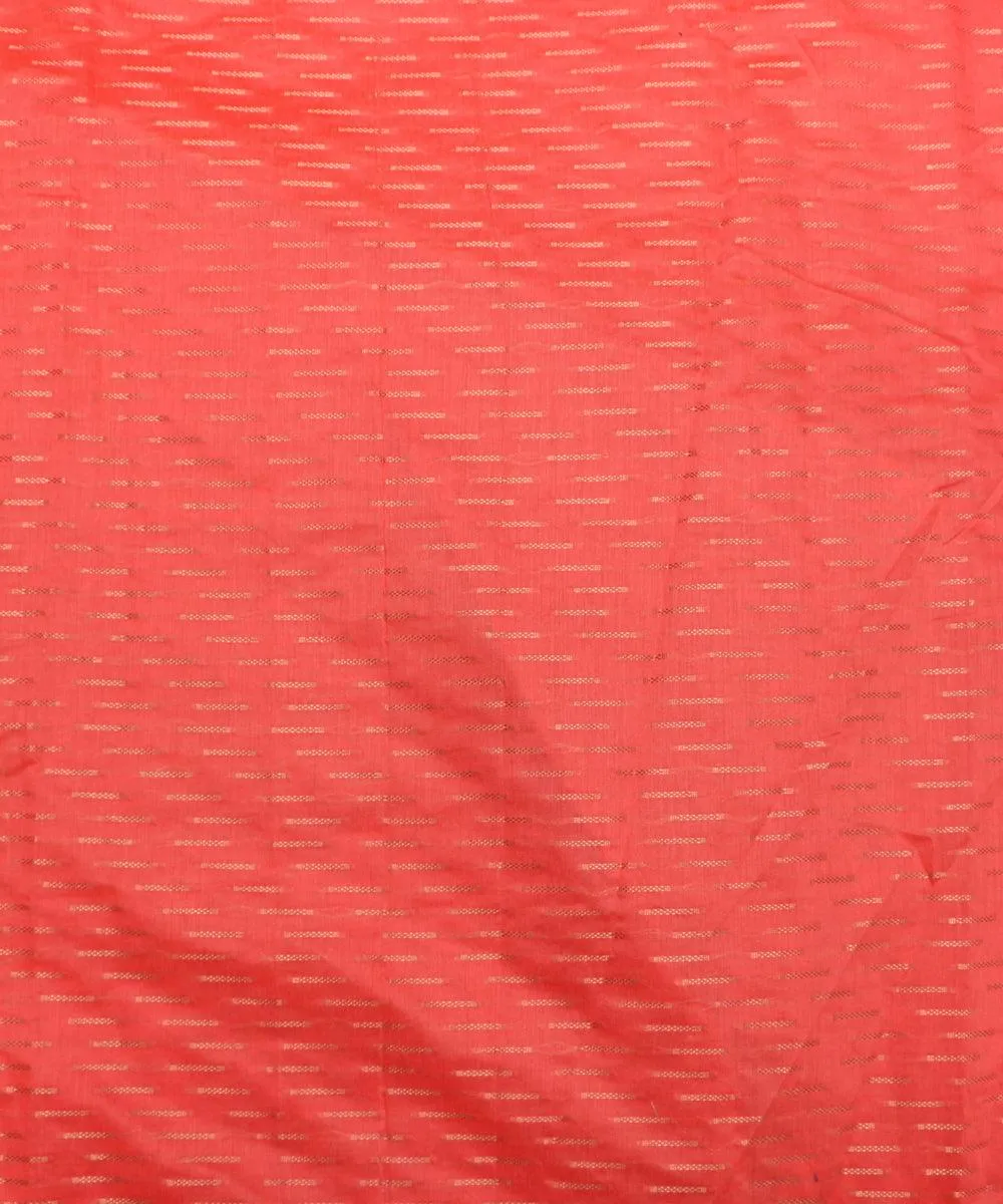 Red Colour Geometric Pattern Chanderi Silk Fabric