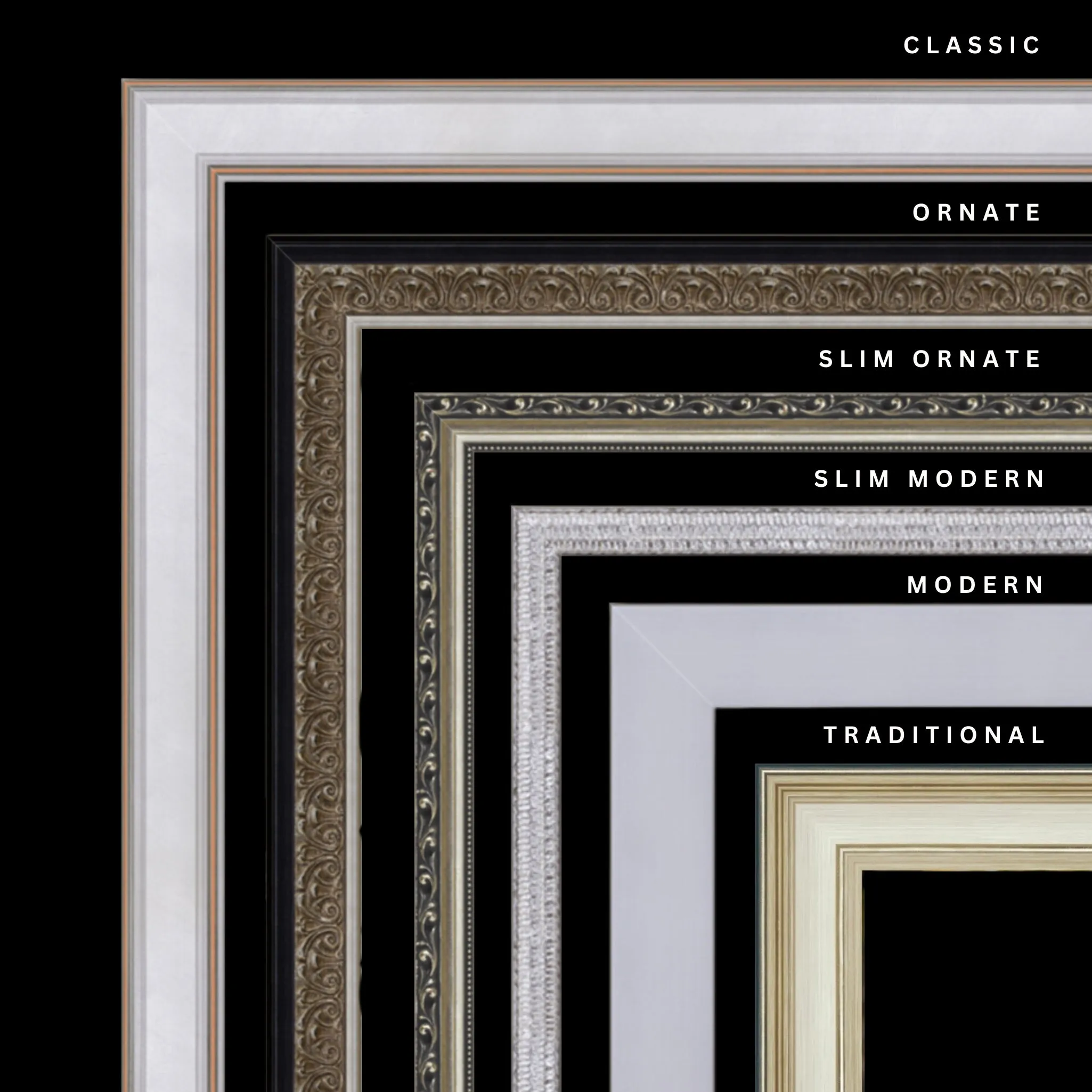 Silver 19x41 Picture Frame Ornate Traditional Classic Antique