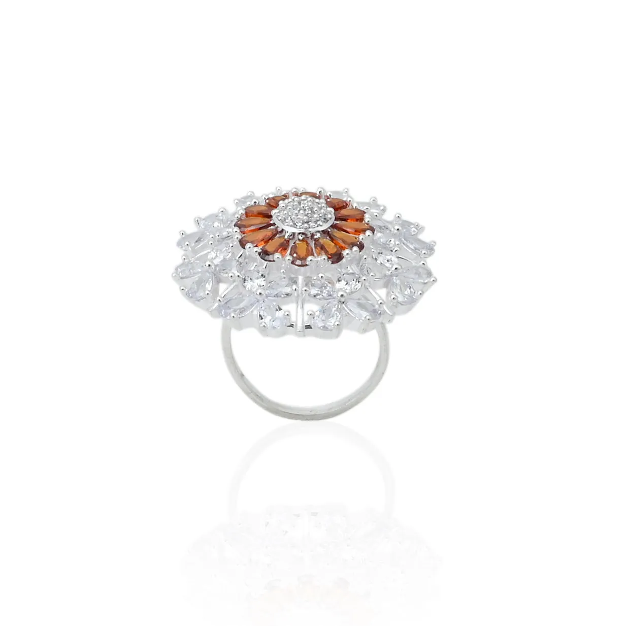 Silver " Glory of The Crystals" Girls Ring