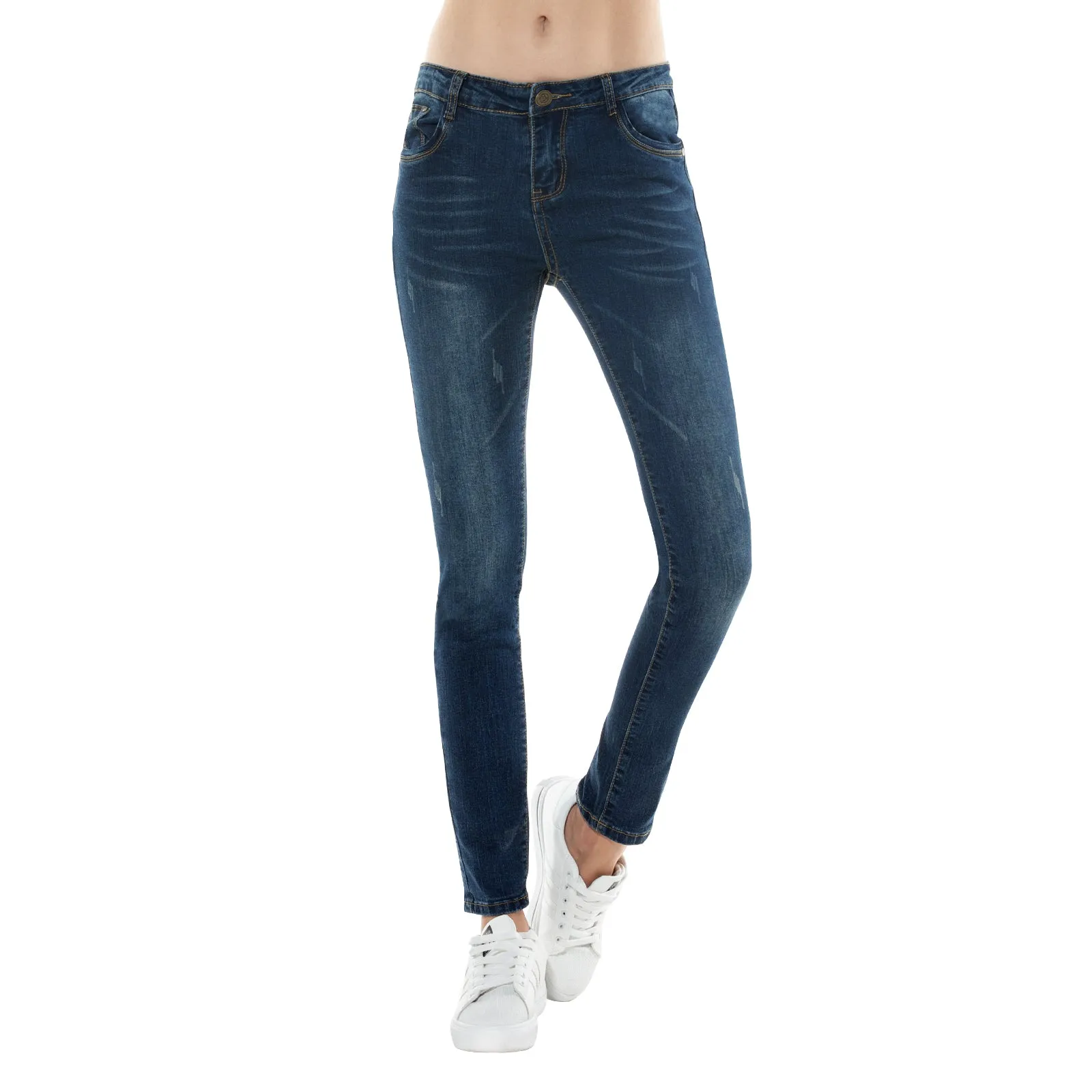 Skinny Distressed Blue Jeans