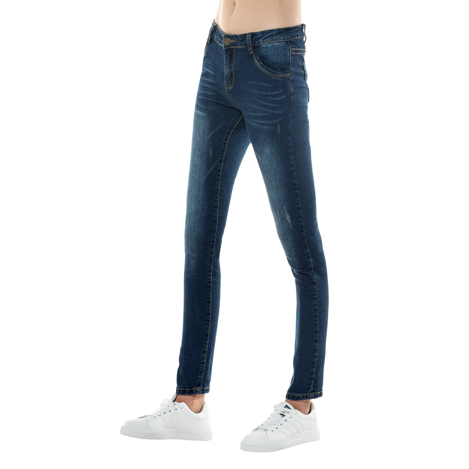 Skinny Distressed Blue Jeans
