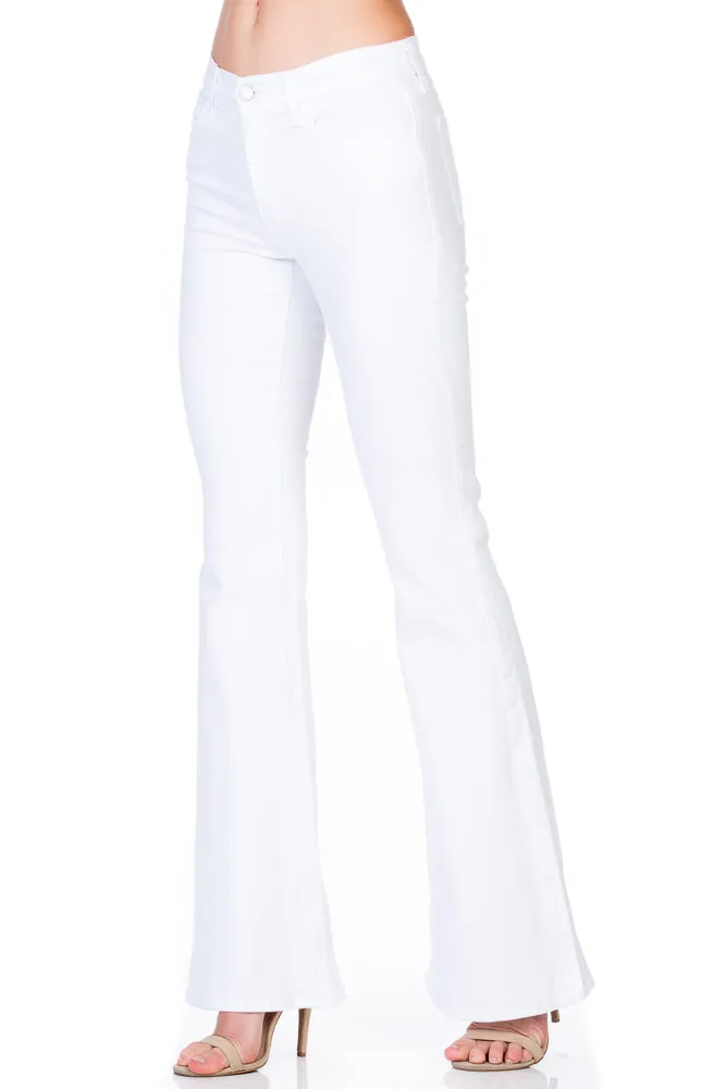 Stepping Out Mid-Rise Denim Flare Jeans Black