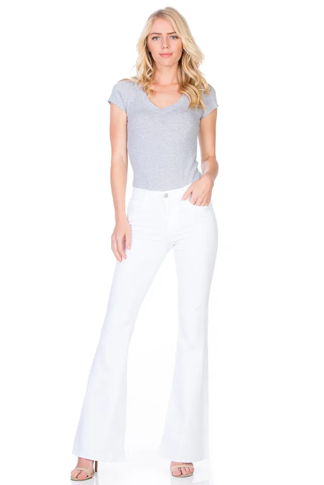 Stepping Out Mid-Rise Denim Flare Jeans Black