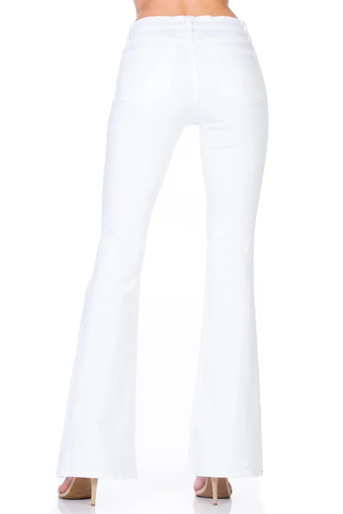 Stepping Out Mid-Rise Denim Flare Jeans Black