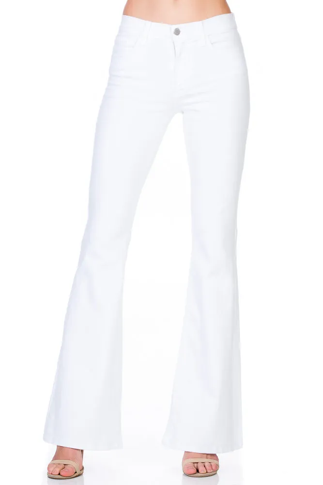 Stepping Out Mid-Rise Denim Flare Jeans Black