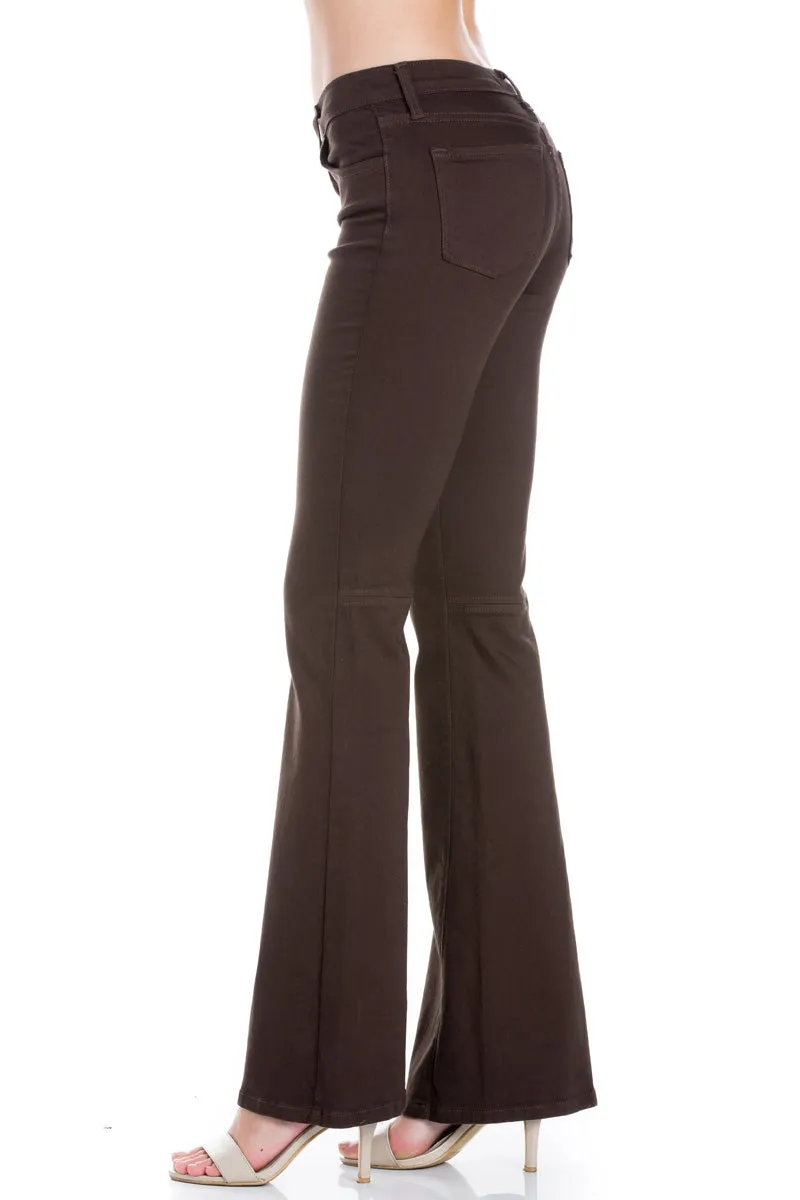 Stepping Out Mid-Rise Denim Flare Jeans Black