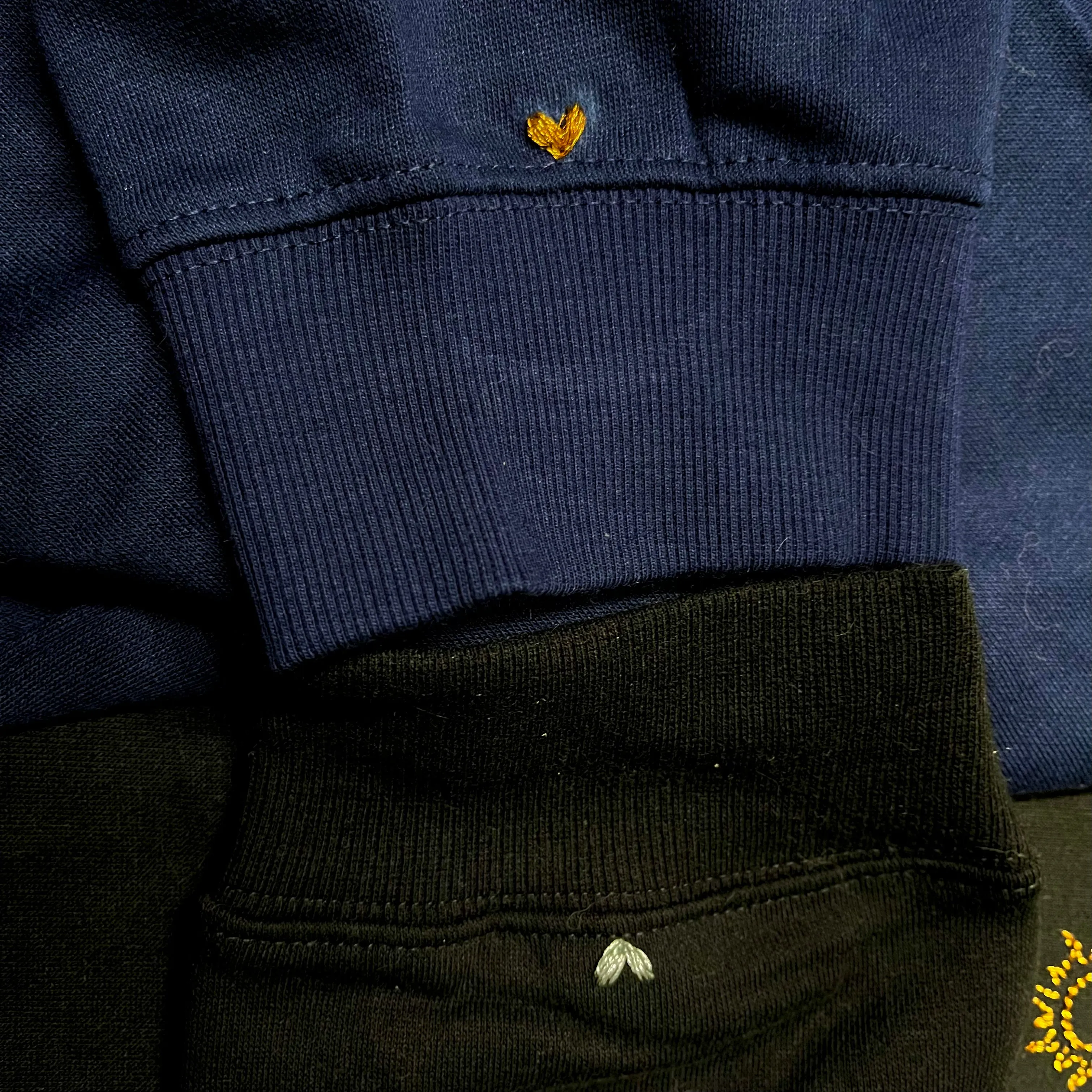 Sun & Moon Hand Embroidered Couple Hoodies