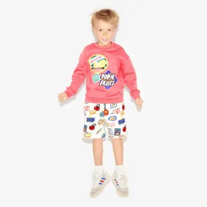 Tutti Frutti" printed shorts for children in organic cotton