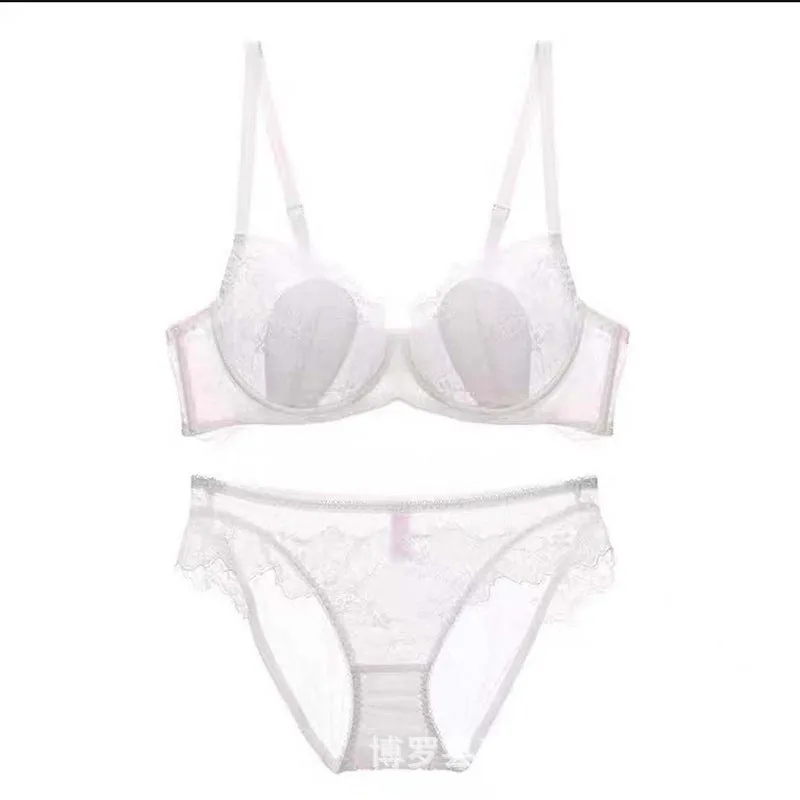 Women Lace Embroidered Bra Thin Cup Summer Big Breast Underwear Women's Push Up Lace Underwear