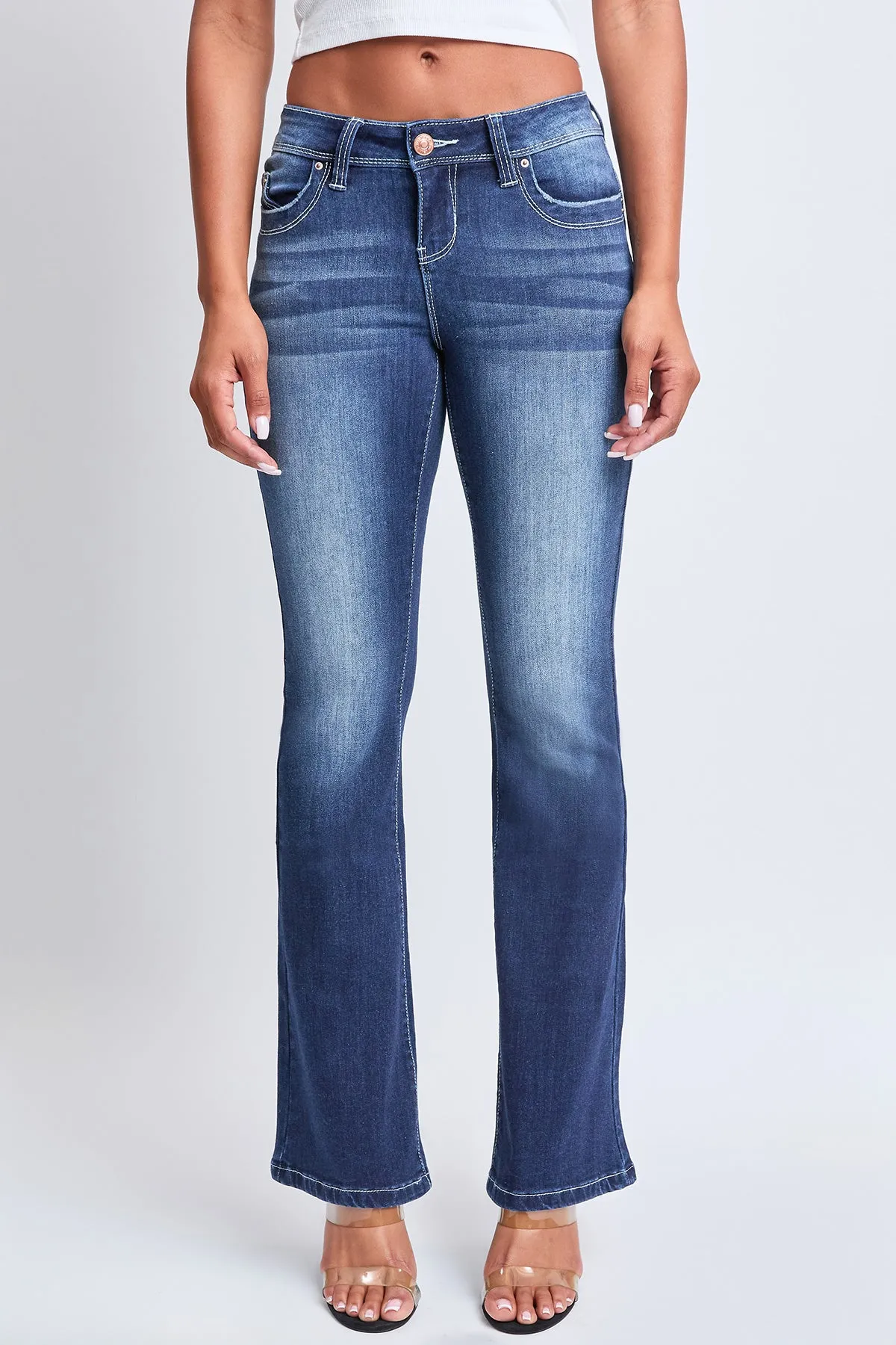 Women's WannaBettaButt Low Rise Embroidered Flare Jeans