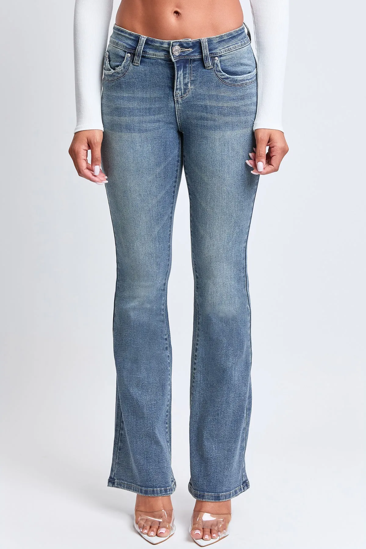 Women's WannaBettaButt Low Rise Embroidered Flare Jeans