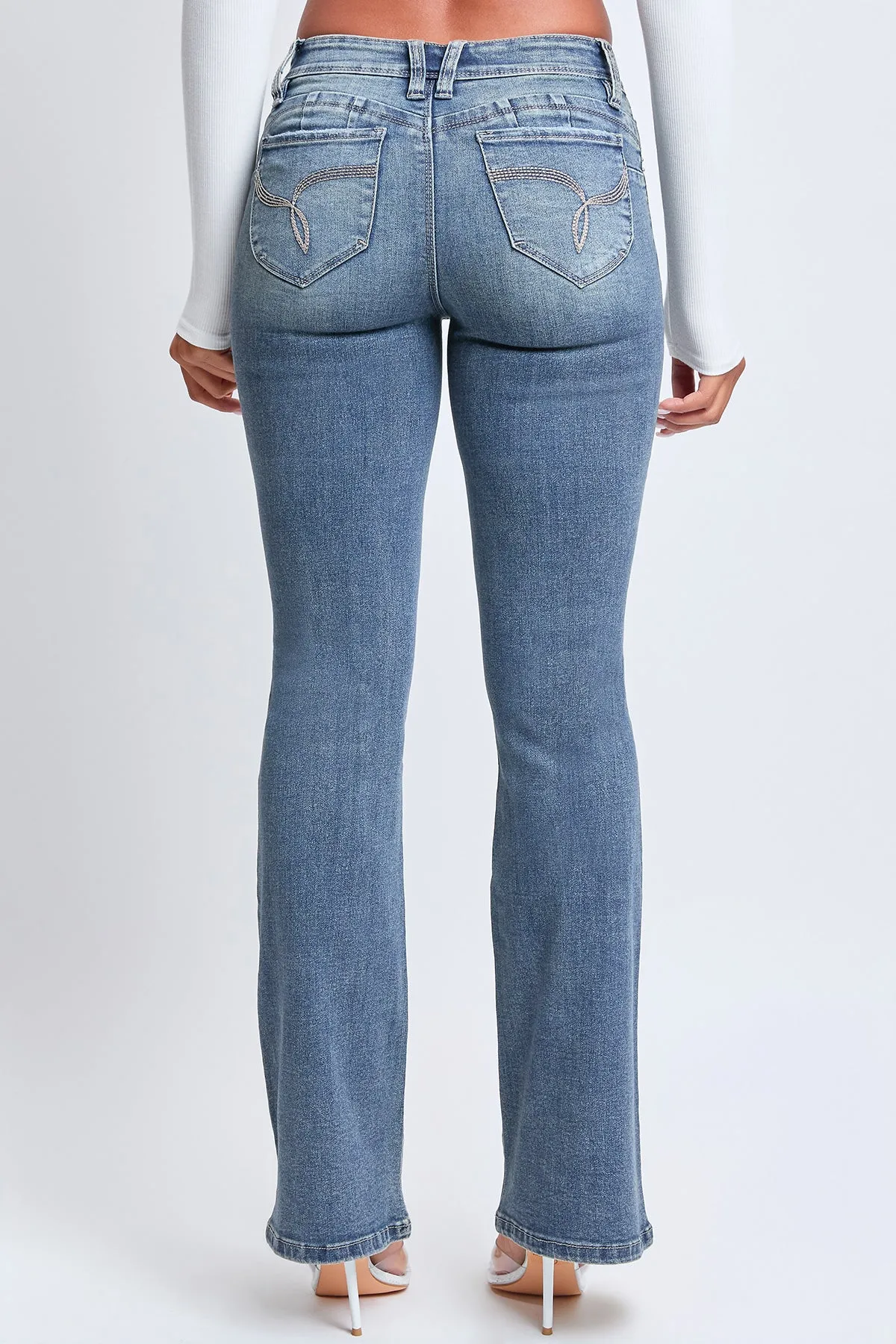 Women's WannaBettaButt Low Rise Embroidered Flare Jeans