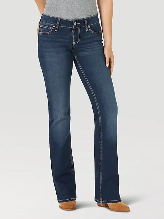 Wrangler Retro Women's Mae Mid-Rise Boot Cut Jean in HT Wash
